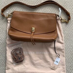 Rebecca Minkoff Darren Top Zip Shoulder Bag Caramello